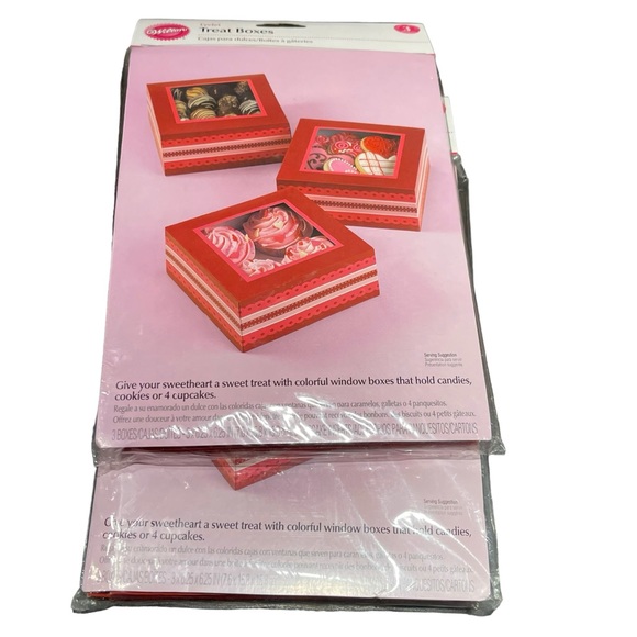 Wilton Eyelet Treat Boxes Sweetheart Set of 3 Per Package NEW Lot of 2 - Picture 8 of 9